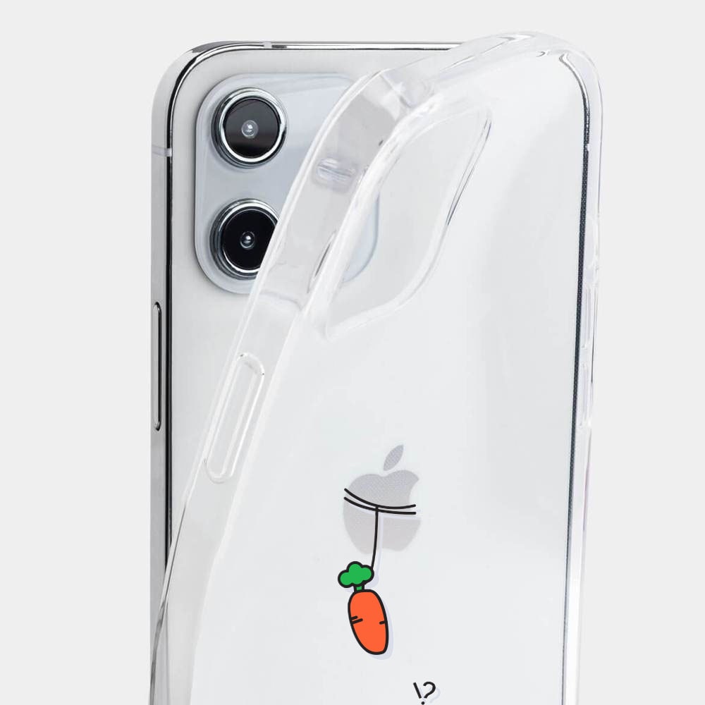 Etui do iPhone 12 z nadrukiem Mini Pets, królik i marchewka