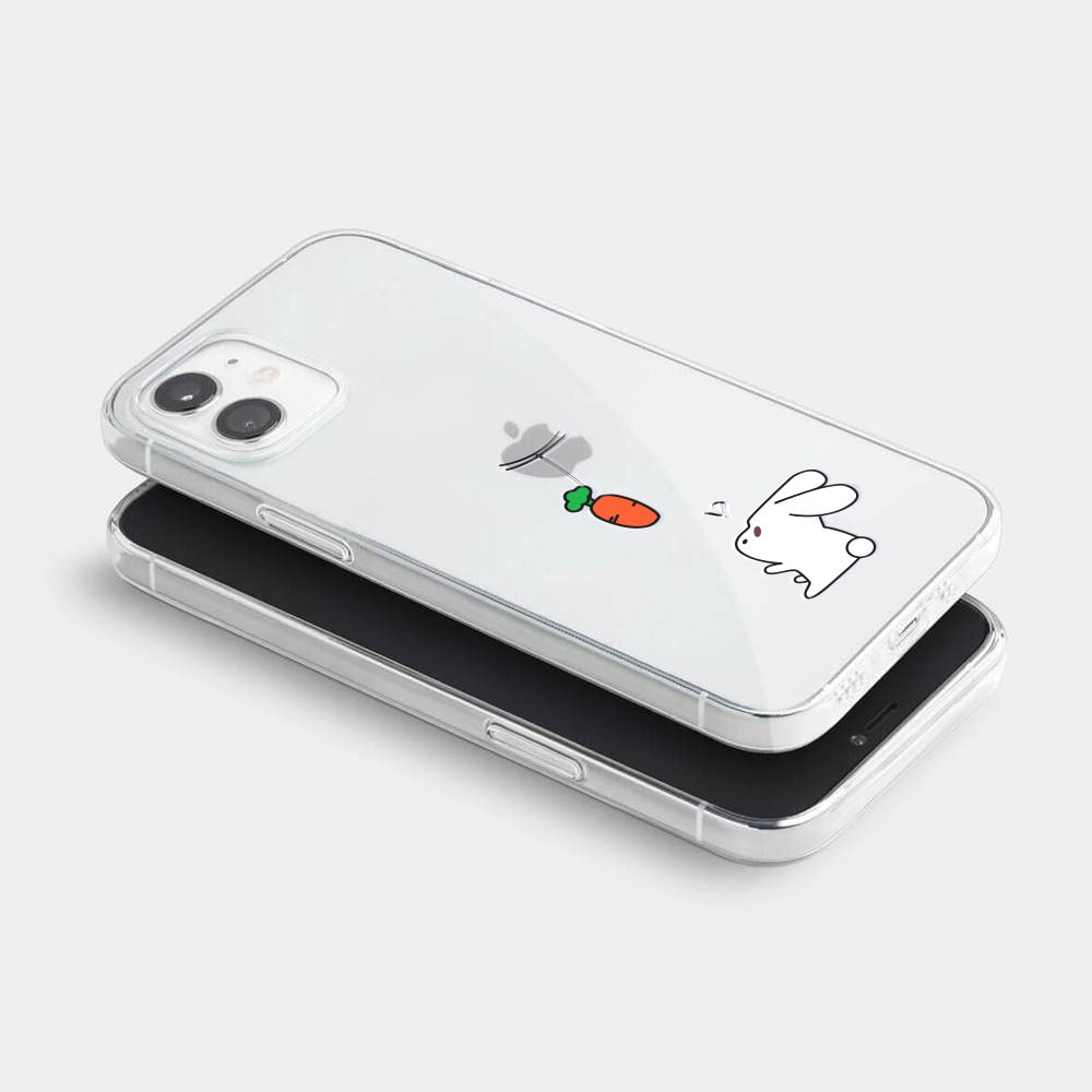 Etui do iPhone 12 z nadrukiem Mini Pets, królik i marchewka