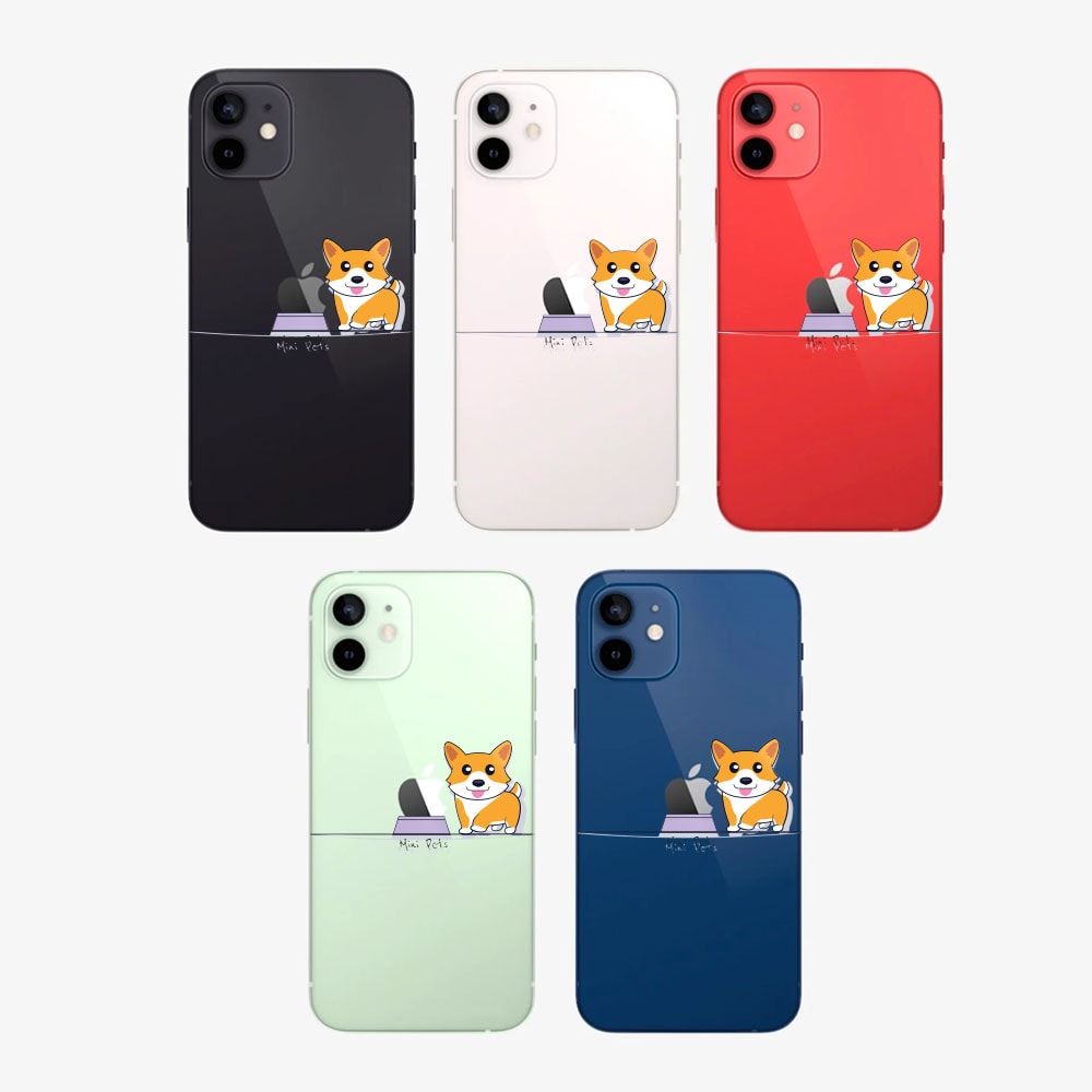 Etui do iPhone 12 silikonowe przeźroczyste Mini Pets z nadrukiem, wesoły piesek