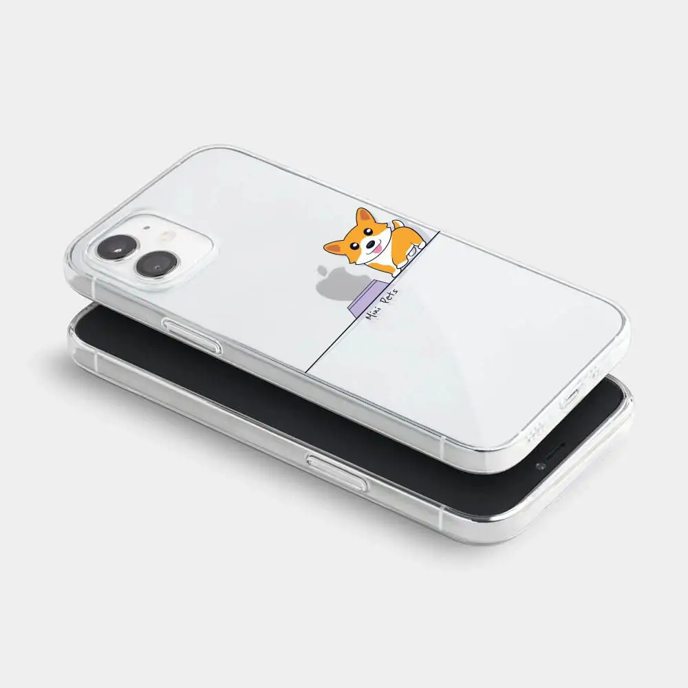 Etui do iPhone 12 silikonowe przeźroczyste Mini Pets z nadrukiem, wesoły piesek
