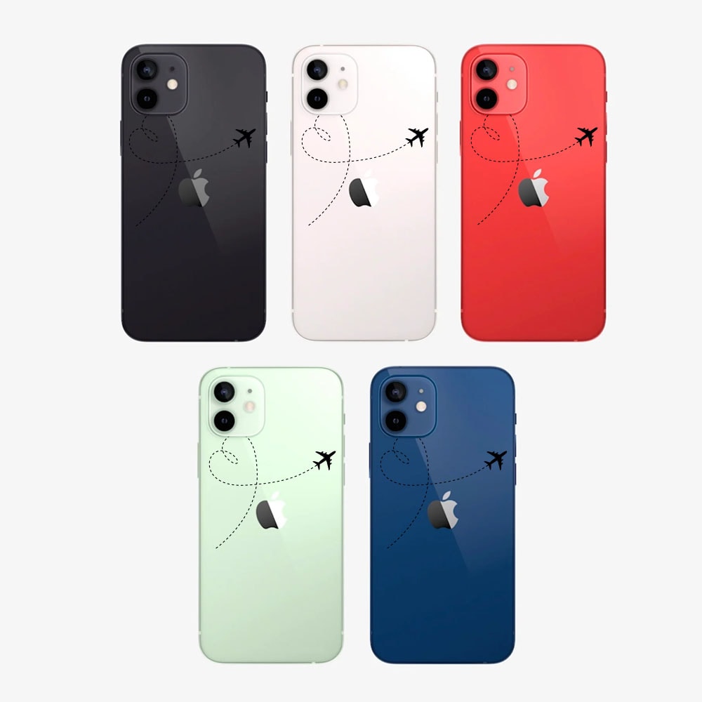 Etui do iPhone 12 silikonowe przeźroczyste z nadrukiem ślady samolotu