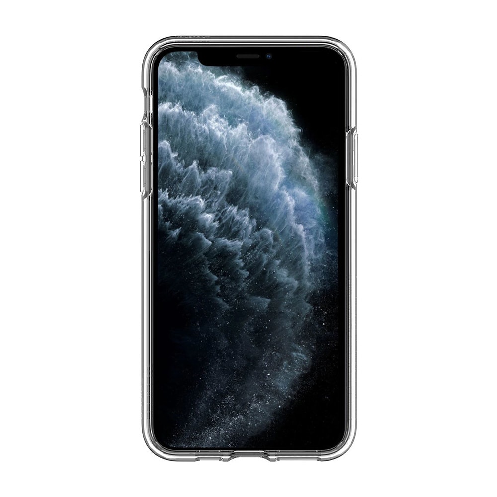 Etui do iPhone X/XS przeźroczyste z płynnym czarnym brokatem