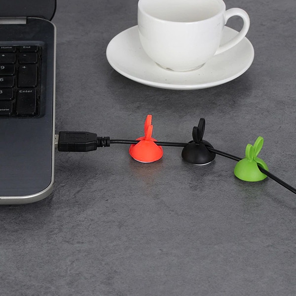 Organizer na kable w kształcie Królika w kolorze Czerwonym