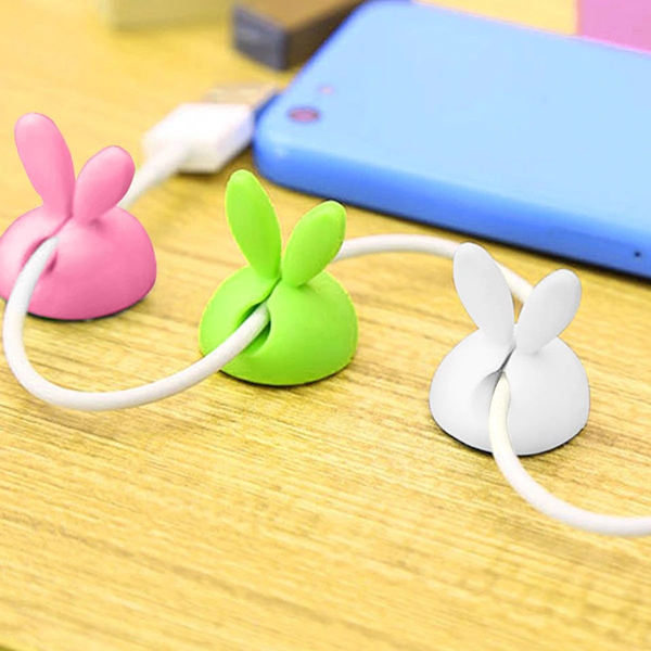 Organizer na kable w kształcie Królika w kolorze Czerwonym