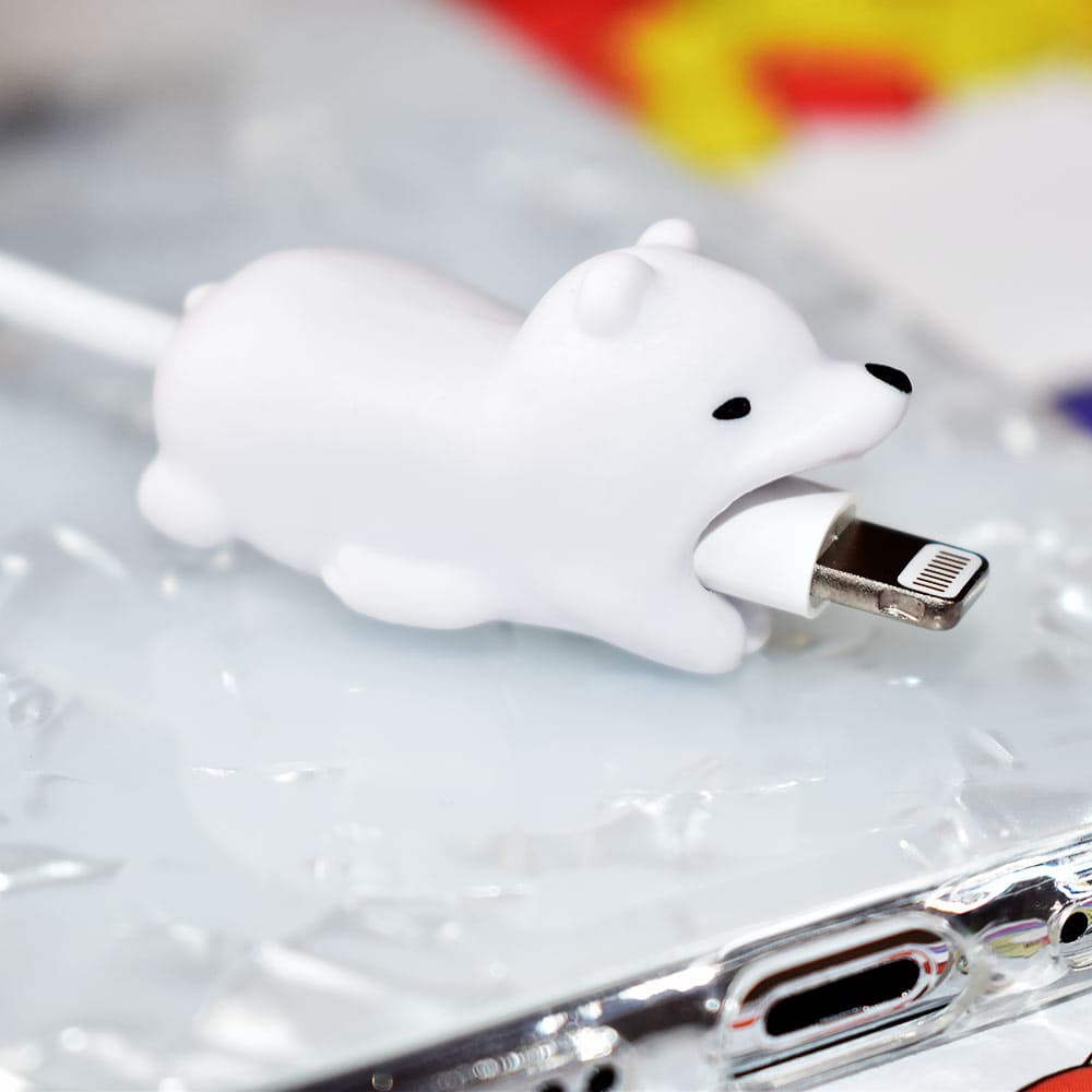 Osłonka zabezpieczenie na kabel ładowarkę zwierzaczki Miś Niedźwiedź Polarny