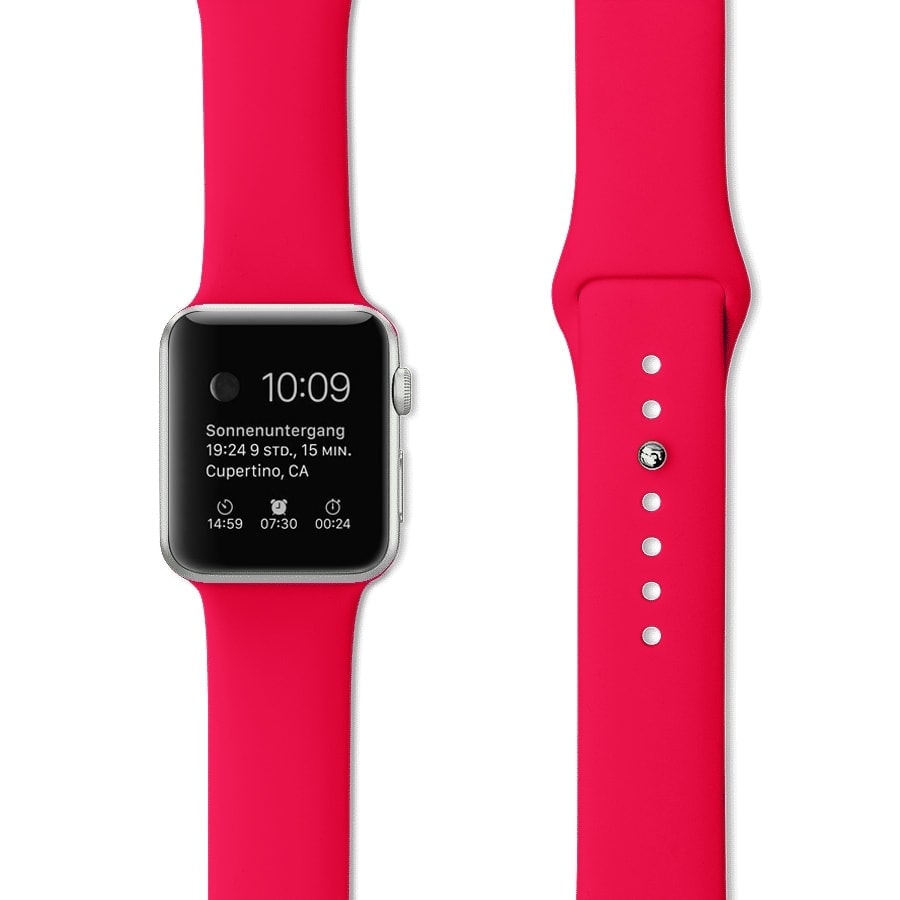 Sportowy pasek silikonowy do zegarka Apple Watch Series 3-9 / SE 38/40/41mm – kolor różowy