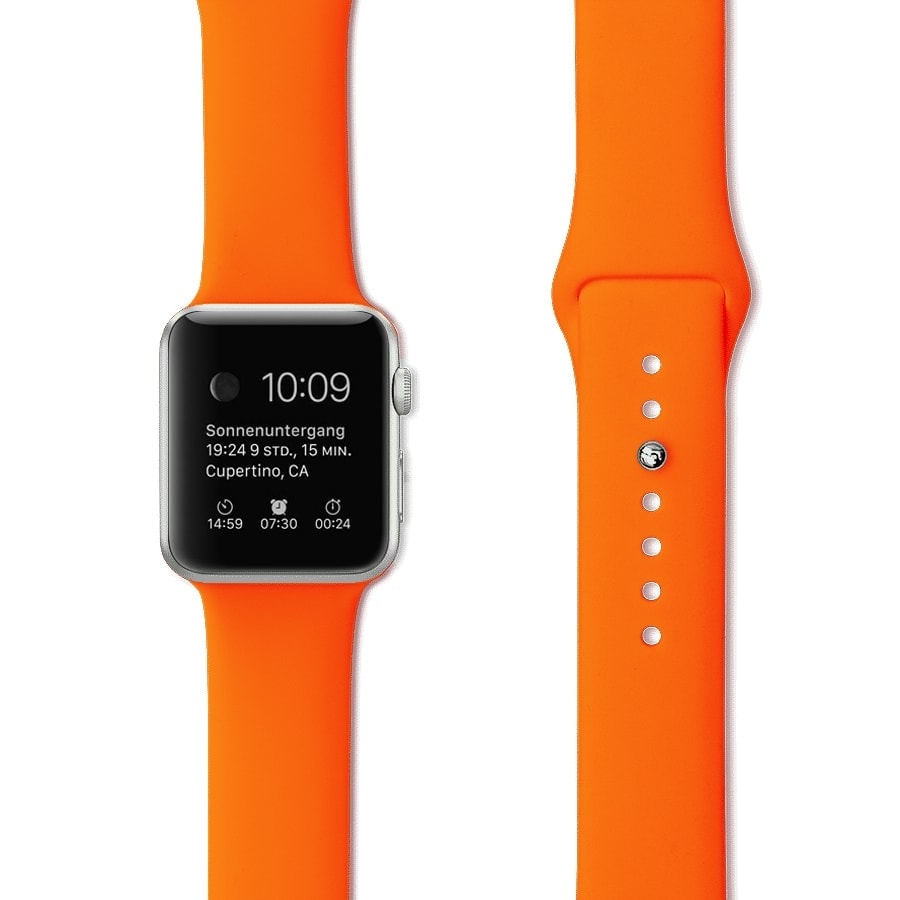 Sportowy pasek silikonowy do zegarka Apple Watch Ultra 1-2 / Series 3-9 / SE 42/44/45/49mm – kolor pomarańczowy
