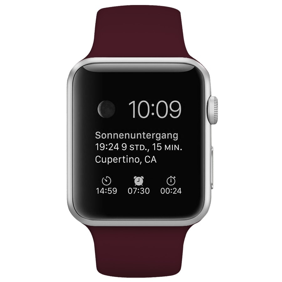 Sportowy pasek silikonowy do zegarka Apple Watch Series 3-9 / SE 38/40/41mm – kolor burgundowy / bordowy