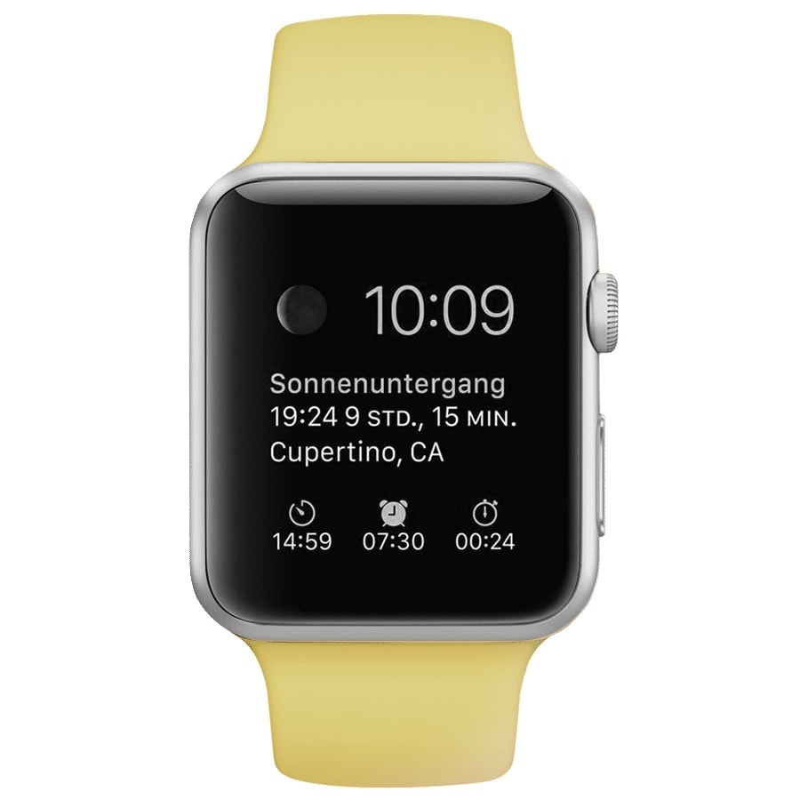 Sportowy pasek silikonowy do zegarka Apple Watch Ultra 1-2 / Series 3-9 / SE 42/44/45/49mm – żółty kolor
