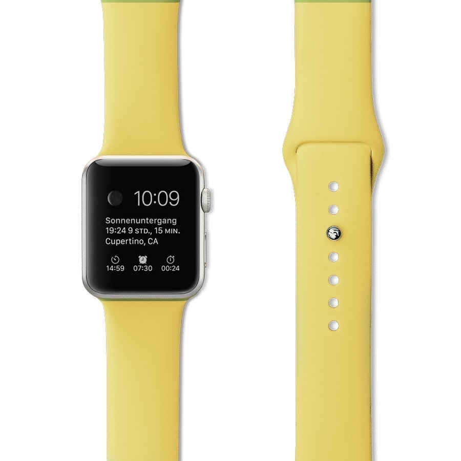 Sportowy pasek silikonowy do zegarka Apple Watch Ultra 1-2 / Series 3-9 / SE 42/44/45/49mm – żółty kolor