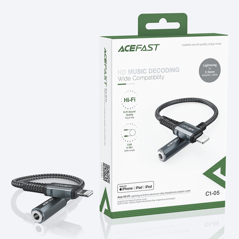 Adapter lightning – audio jack słuchawki MFi z funkcją rozmów