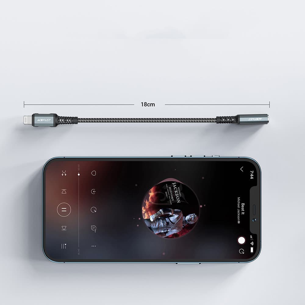 Adapter lightning – audio jack słuchawki MFi z funkcją rozmów