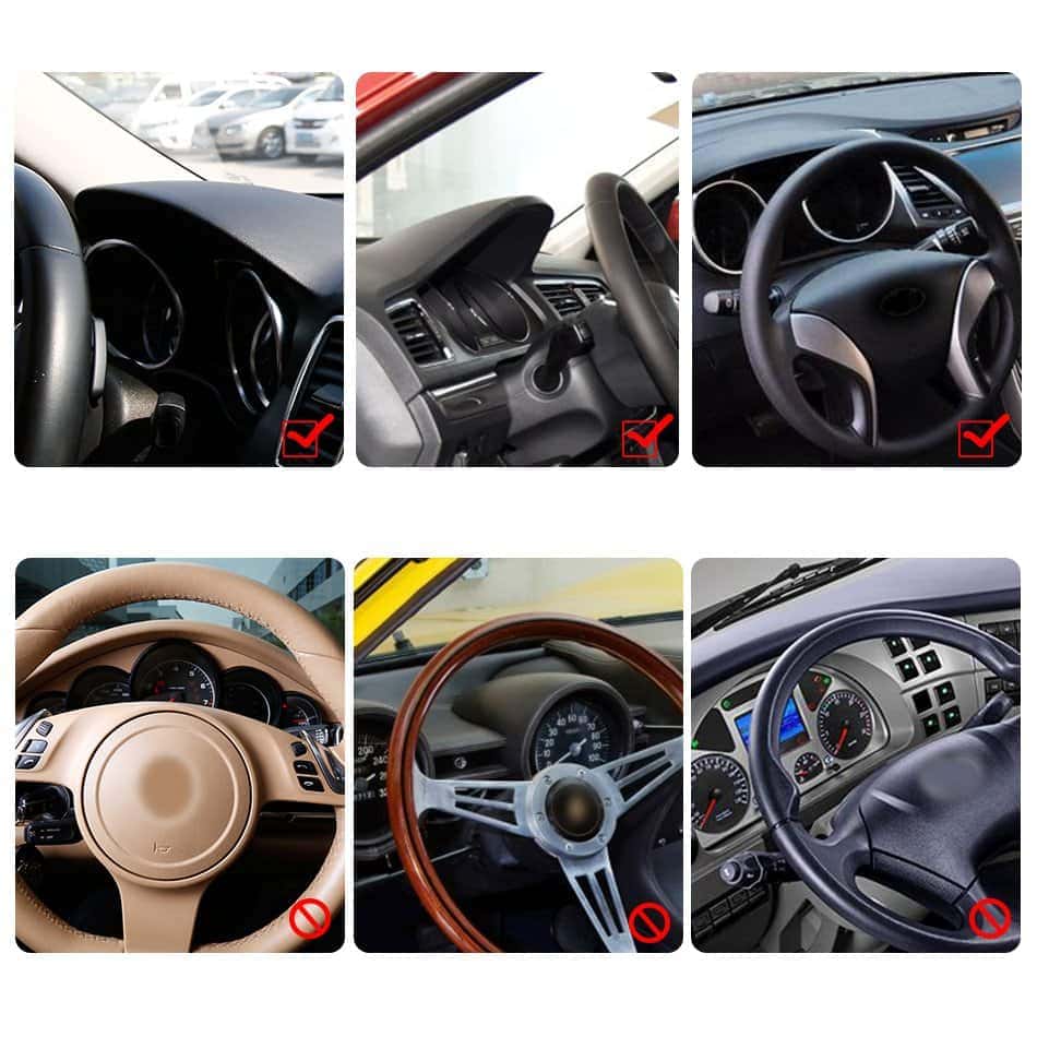 Uchwyt uniwersalny samochodowy za kierownicę, czarny – klamra