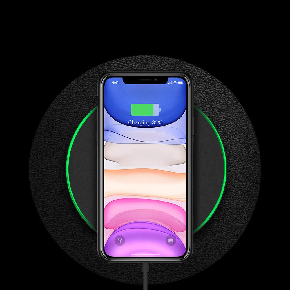 Etui do iPhone 11 minimalistyczne ze złotą ramką, czarne