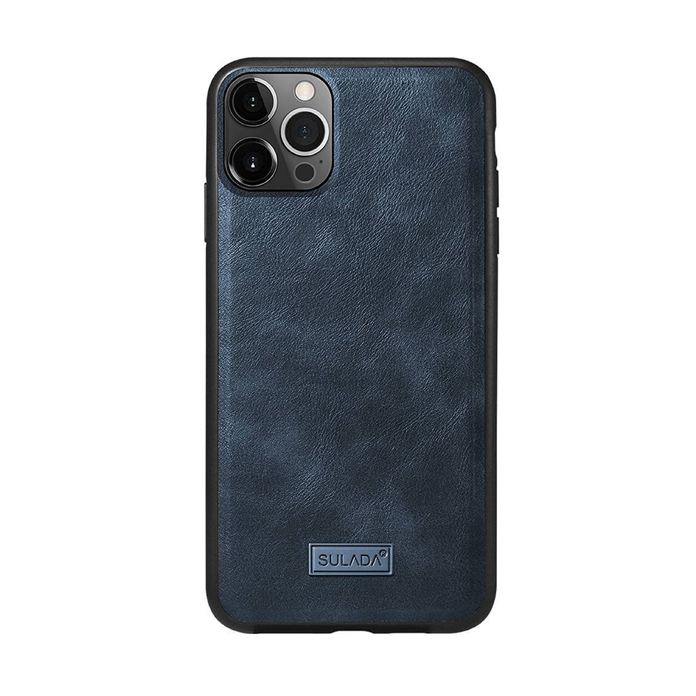 Etui do iPhone 11 Pro eleganckie luksusowe skórzane Velvet Blue Royal SULADA oryginal granatowe