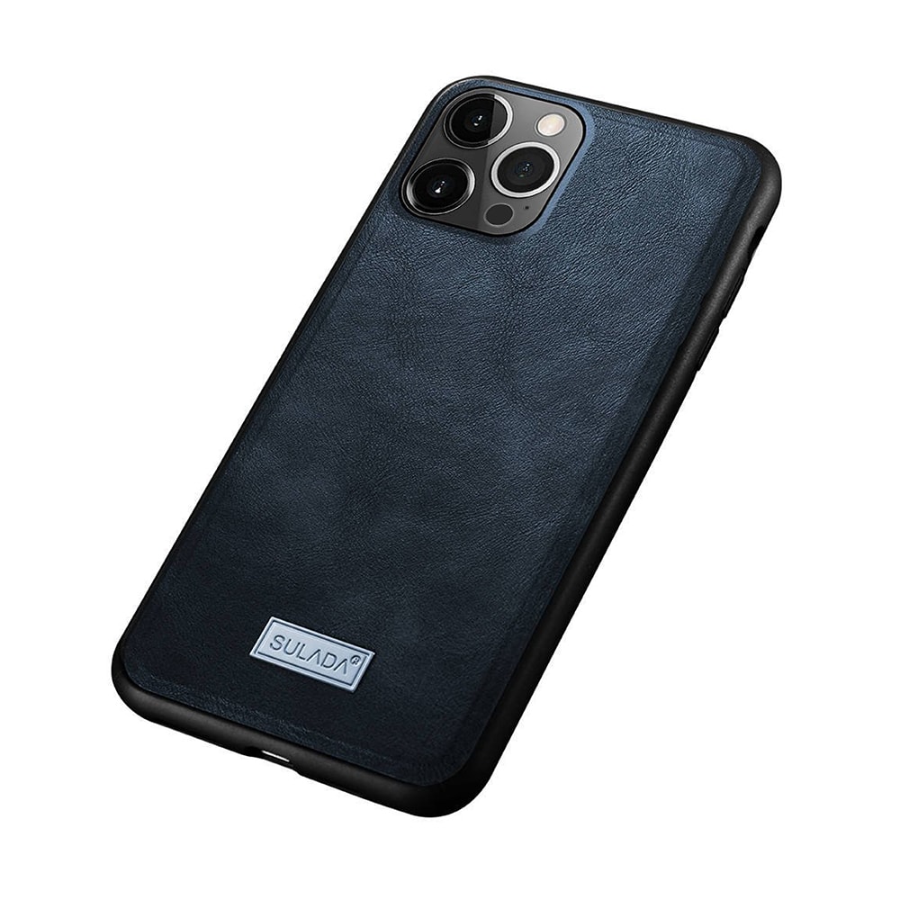 Etui do iPhone 11 Pro eleganckie luksusowe skórzane Velvet Blue Royal SULADA oryginal granatowe