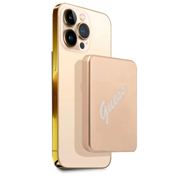 Power bank akumulator Guess MagSafe 3000mAh, bezprzewodowe ładowanie, złoty