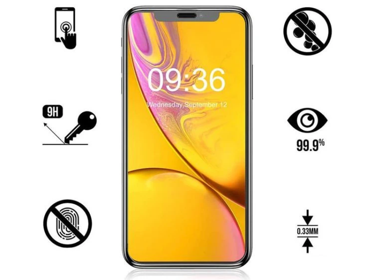 Szkło hartowane na cały ekran 5D z ramką bardzo wytrzymałe do iPhone 11