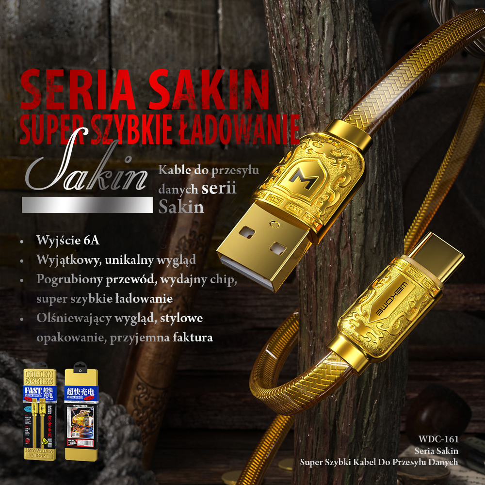 Kabel USB – Lightning, do szybkiego ładowania, 30W, 1 metr, złoty