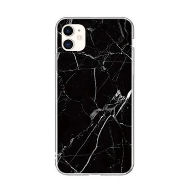 Etui do iPhone 11 eleganckie żelowe marmurkowe – czarne