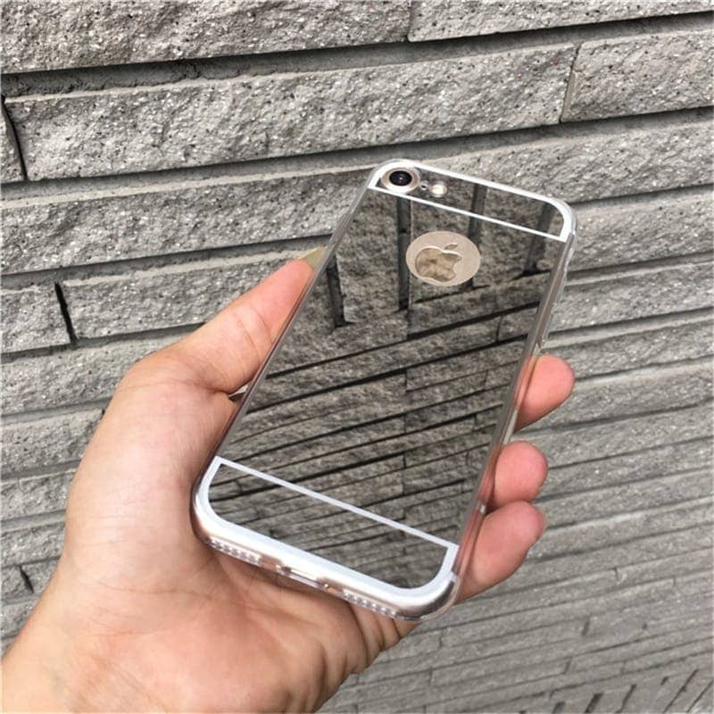 Silikonowe etui Iphone 7 Plus / 8 Plus miękki case LUSTRO miękka obudowa, mirror case – SREBRNY