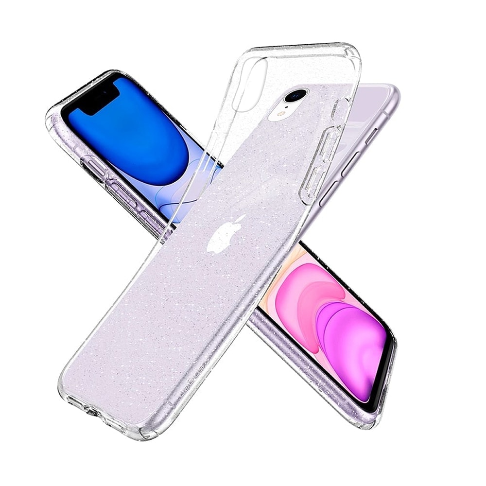 Etui do iPhone XR transparentne świecące z brokatem crystal Glitter
