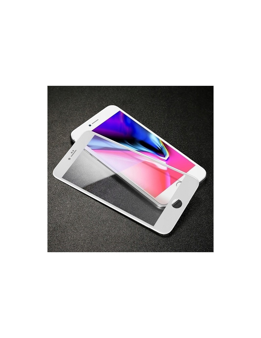 Hartowane szkło do IPHONE SE2022/SE2020 /8/7 na cały ekran bardzo wytrzymałe z białą ramką