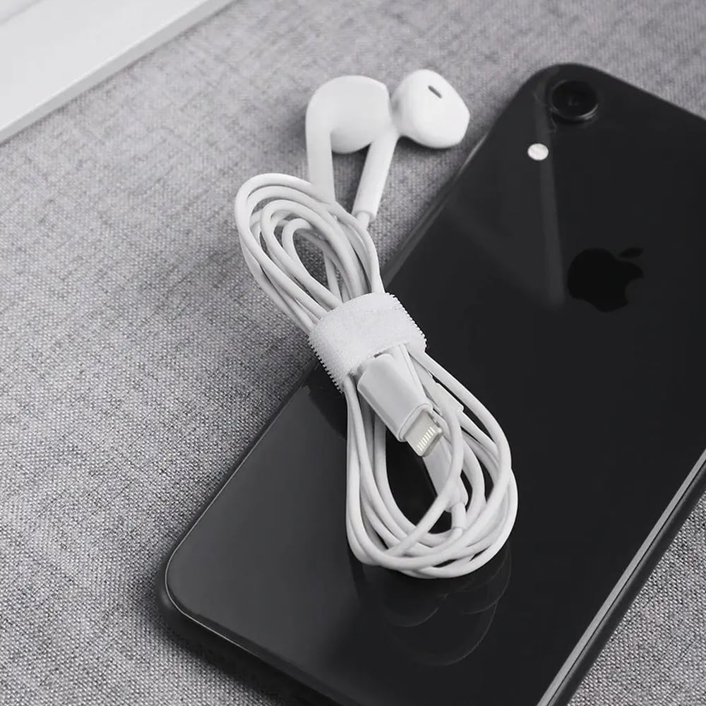 Zestaw 3x taśma na kable organizer długość taśmy 5 cm w kolorze białym