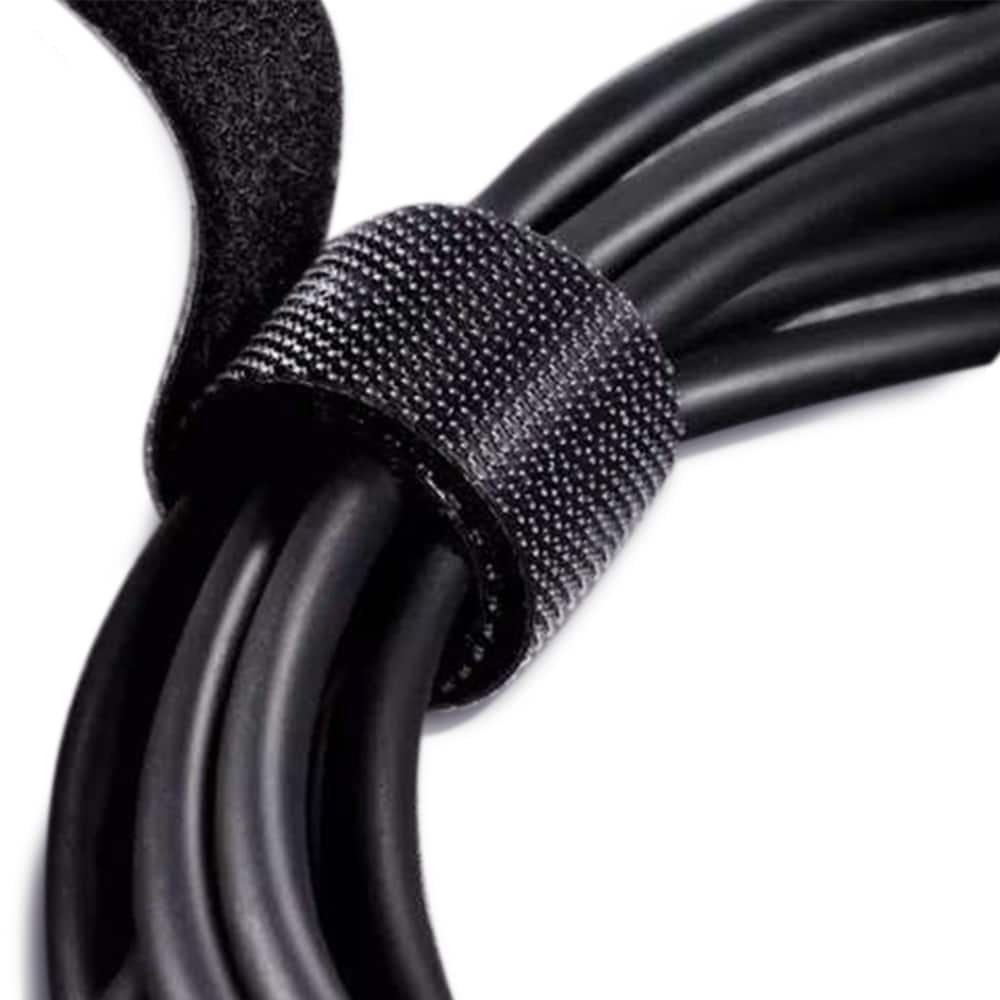 Zestaw 3x taśma na kable organizer długość taśmy 5 cm w kolorze czarnym
