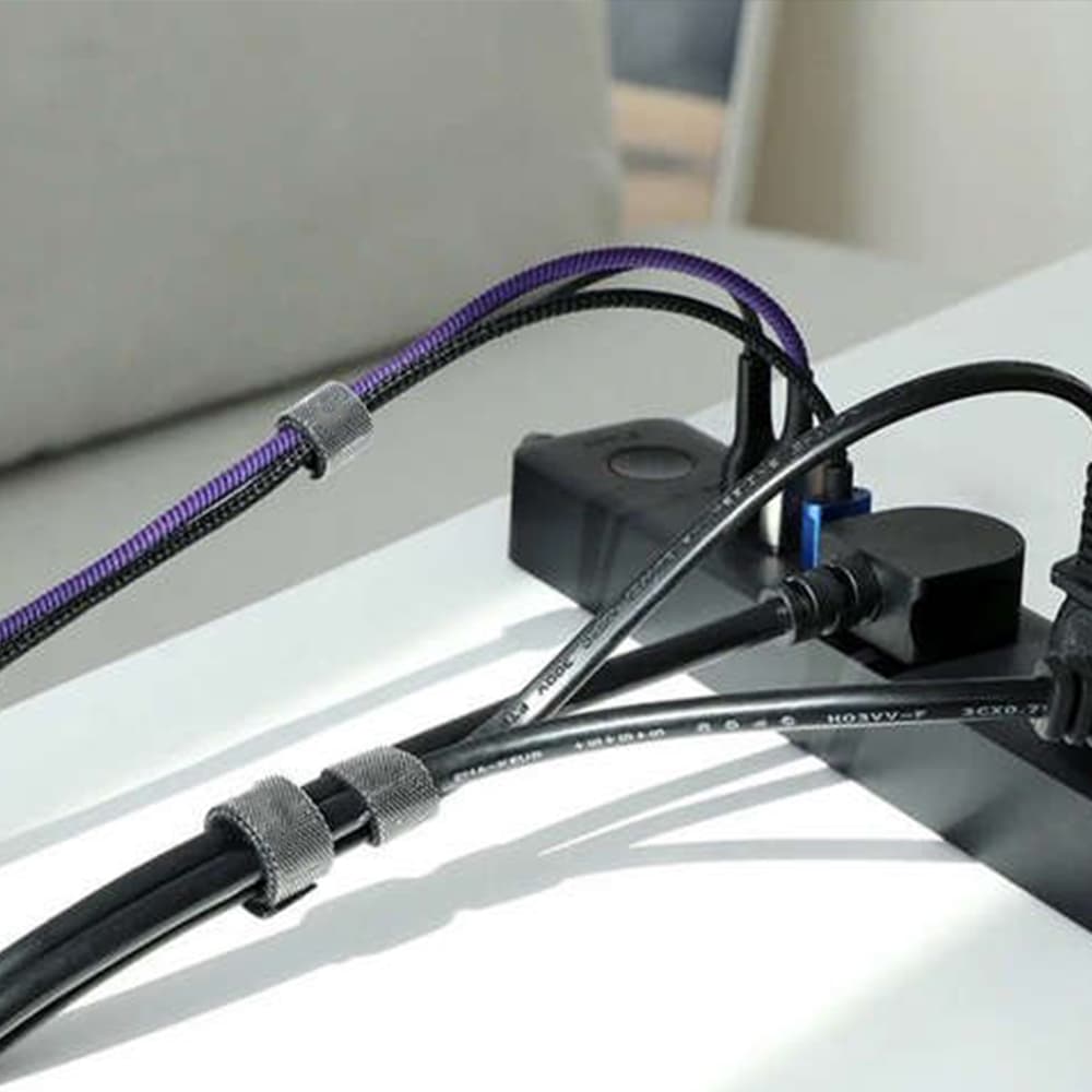 Zestaw 3x taśma na kable organizer długość taśmy 5 cm w kolorze czarnym