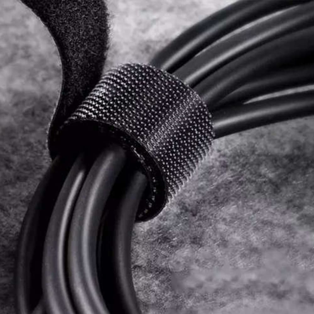 Zestaw 3x taśma na kable organizer długość taśmy 5 cm w kolorze czarnym