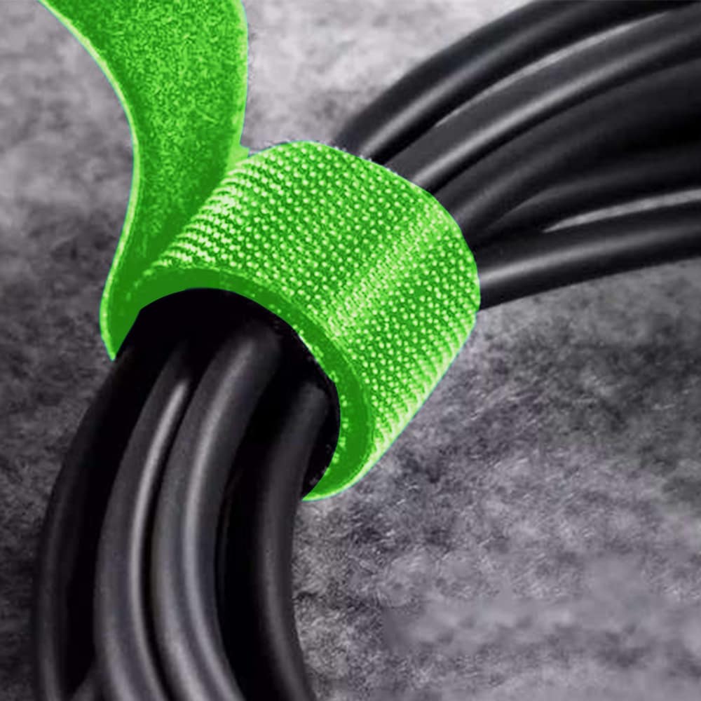 Zestaw 3x taśma na kable organizer długość taśmy 5 cm w kolorze zielonym