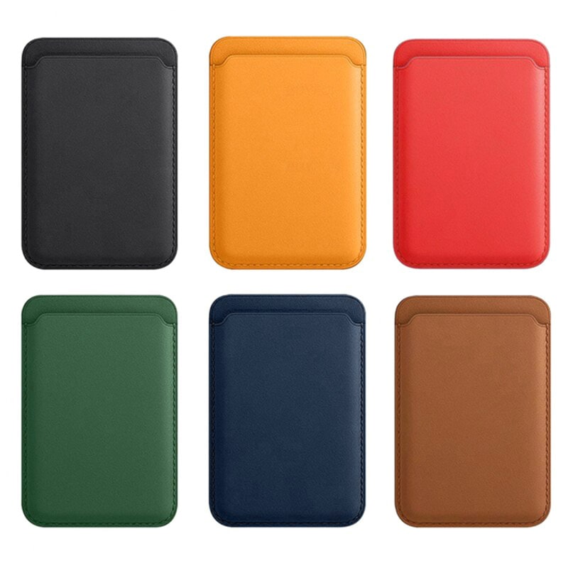 Skórzane etui portfel do iPhone 14/13/12/Pro/Max/Pro Max/Mini MagSafe magnes na karty, czarny