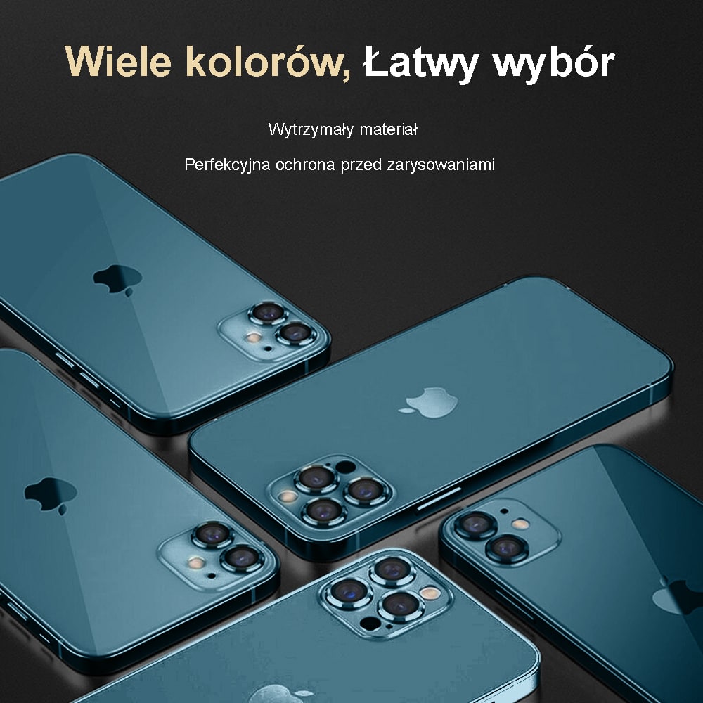 Metalowa osłona obiektywów szkło na aparat iPhone 13 Pro Max górski błękit