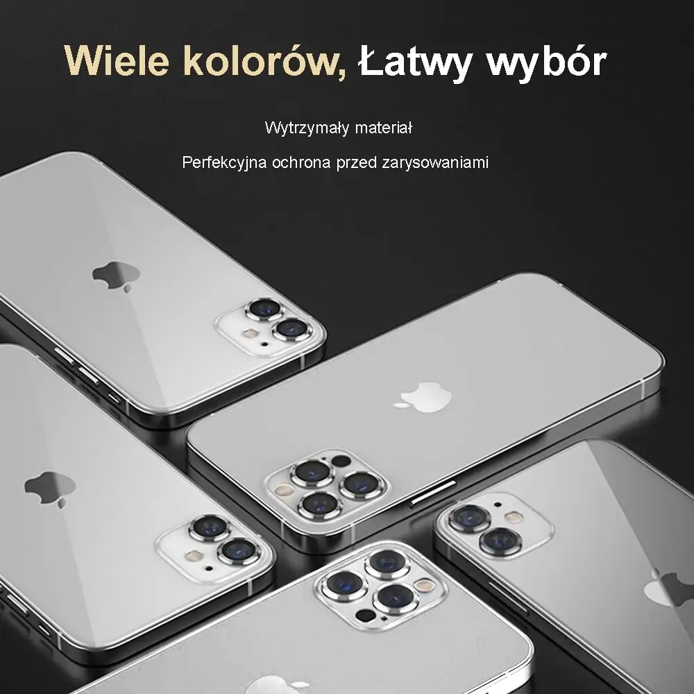 Metalowa osłona obiektywów szkło na aparat iPhone 13, srebrne