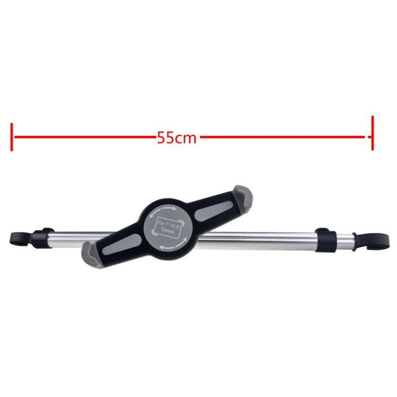 Uchwyt samochodowy na tablet, montowany na dwa zagłówki 7-11 cali, srebrny