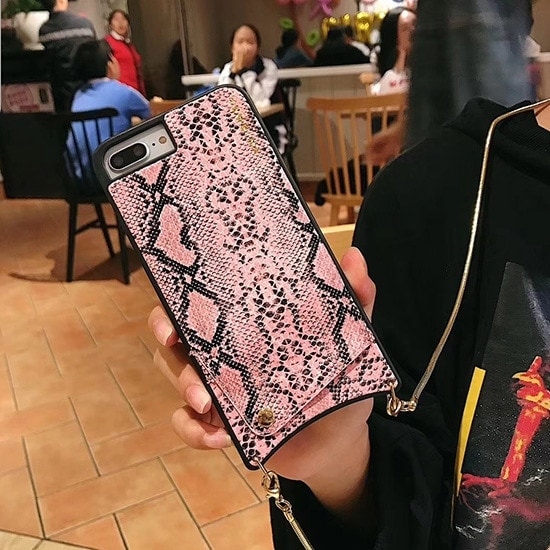 Eleganckie stylowe etui torebka, szara wężowa skóra do iPhone XR