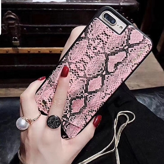 Eleganckie stylowe etui torebka, szara wężowa skóra do iPhone XR