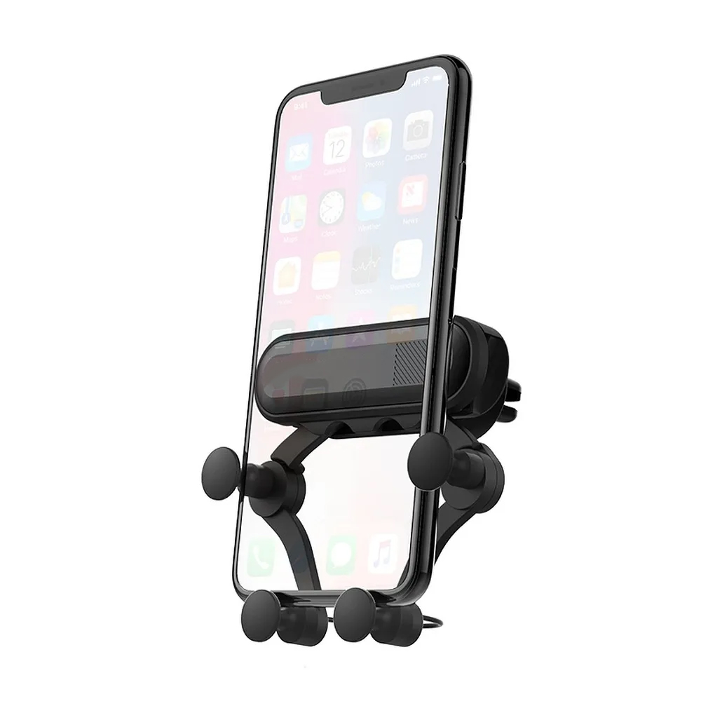 Uchwyt samochodowy dostosowuje się do telefonu, mocowanie do kratki wlotu