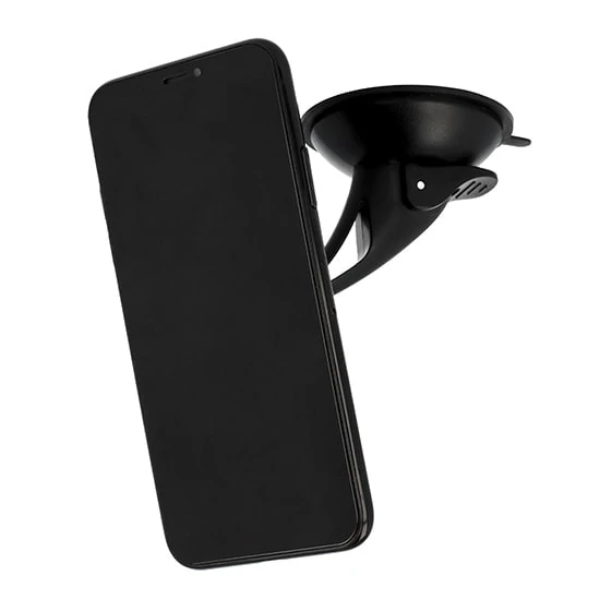 Uchwyt samochodowy z magnesem do mocowania na szybę i do kratki – czarny z czerwoną ramką