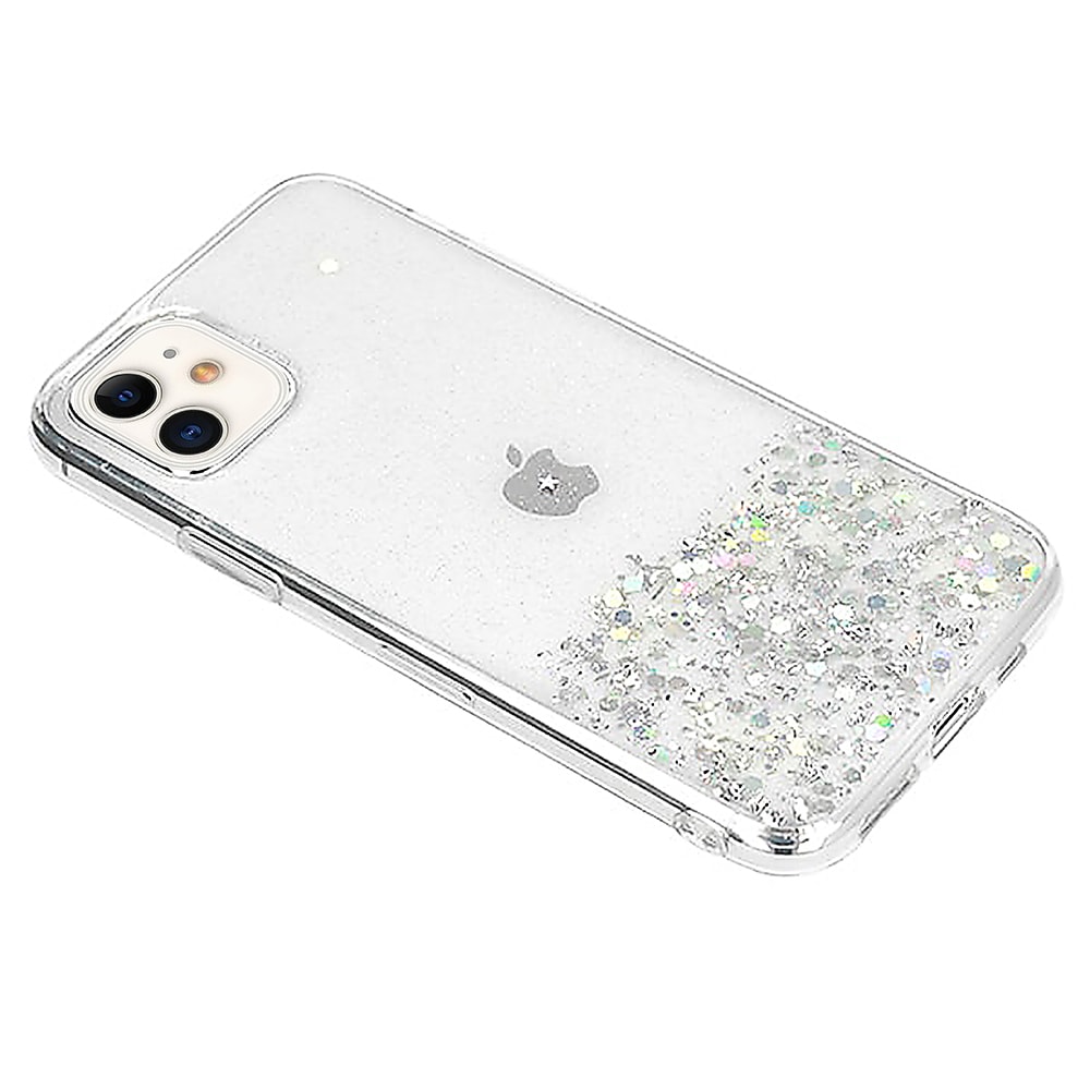 Etui do iPhone 12 Mini przeźroczyste silikonowe z brokatem