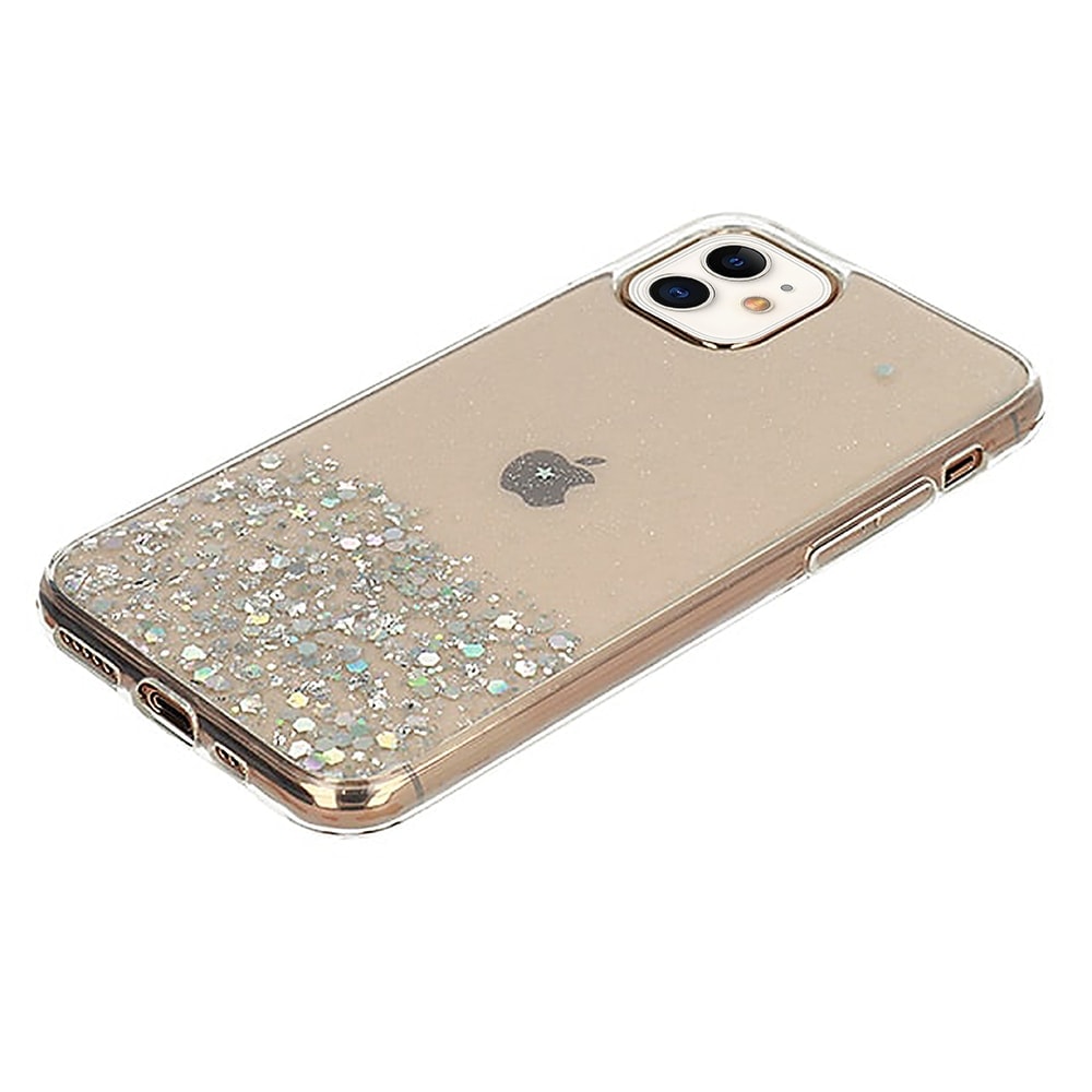 Etui do iPhone 12 Mini przeźroczyste silikonowe z brokatem