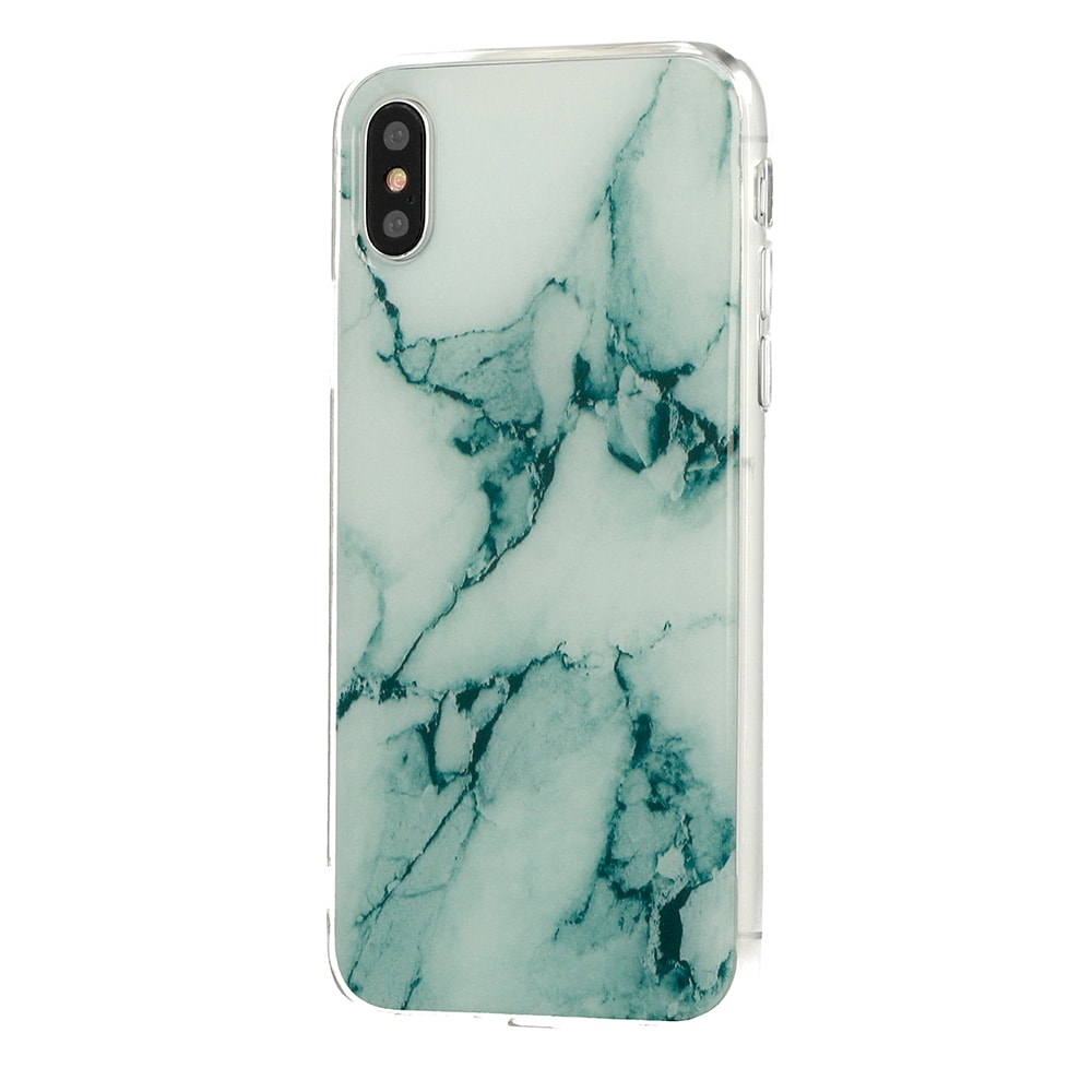 Etui do iPhone X/XS silikonowe marmurowe zielone