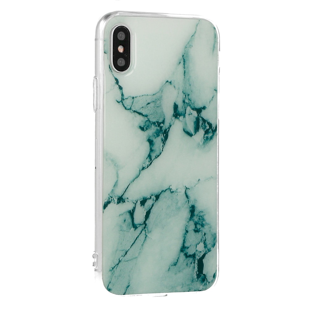 Etui do iPhone X/XS silikonowe marmurowe zielone