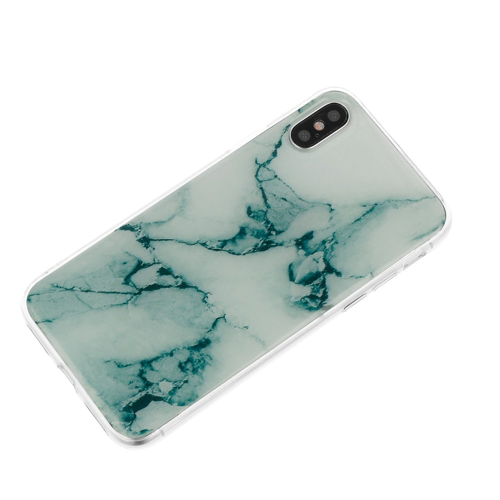 Etui do iPhone X/XS silikonowe marmurowe zielone