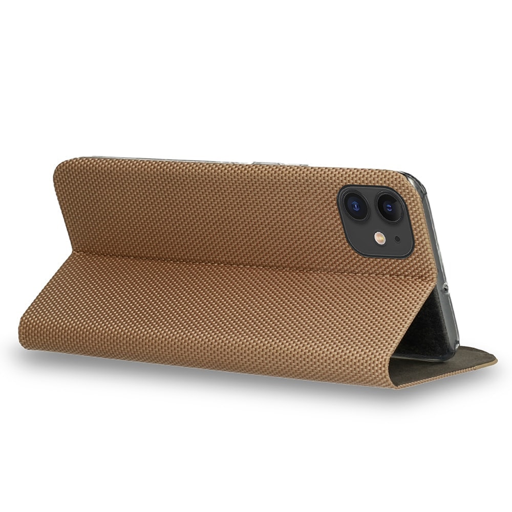 Etui do iPhone 12 Mini eleganckie stylowe z klapką, złote