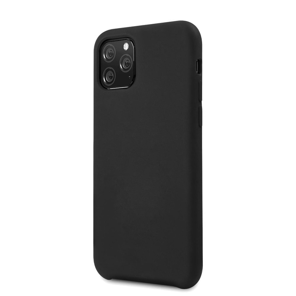 Etui do iPhone 11 Pro silikonowe z mikrofibrą soft touch, czarne