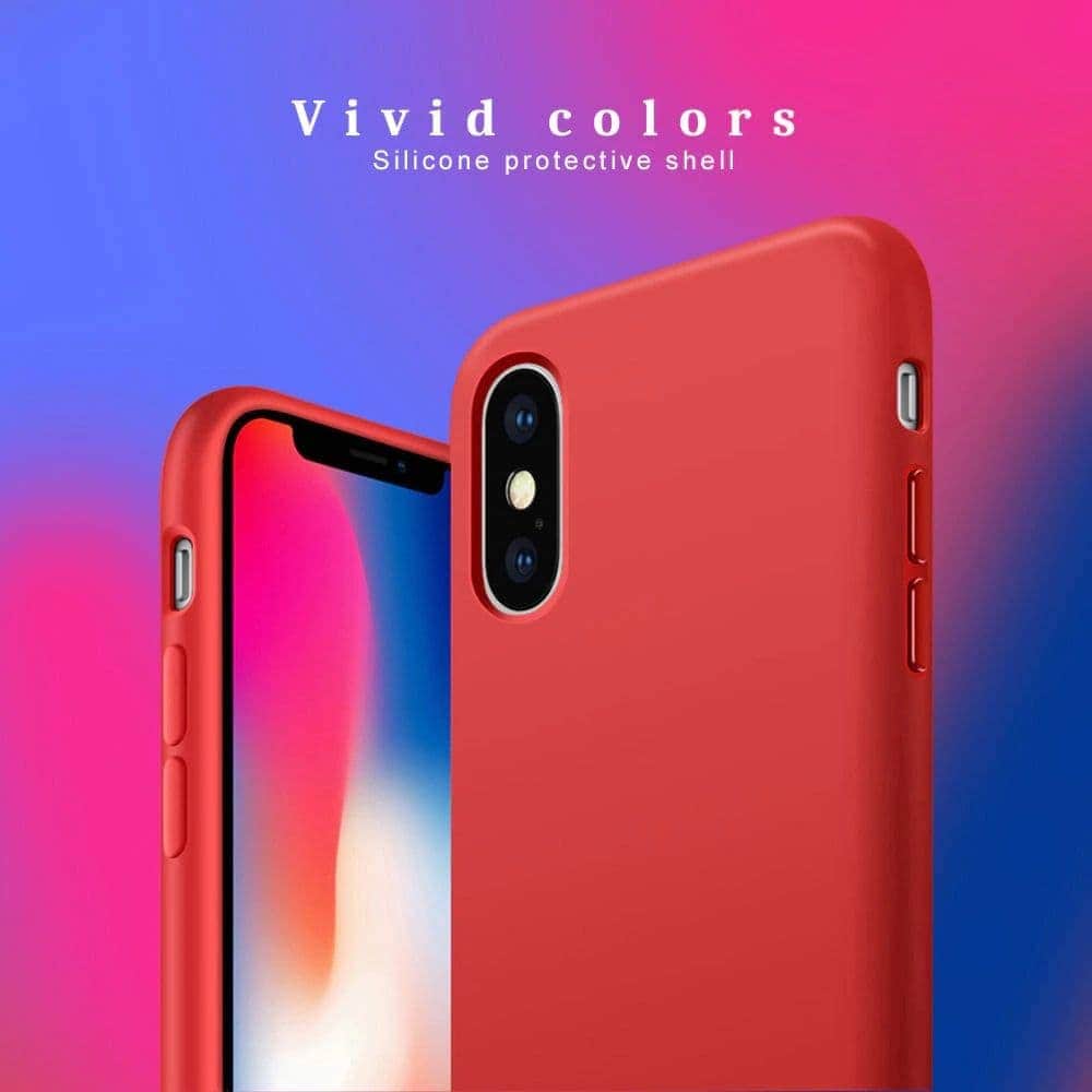 Etui do iPhone X/XS silikonowe z mikrofibrą premium soft touch, czarne