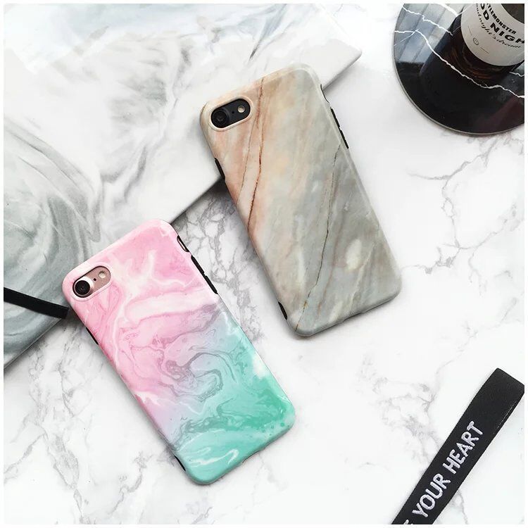 Etui do iPhone X/XS silikonowe marmurowe morska zieleń z uchwytem