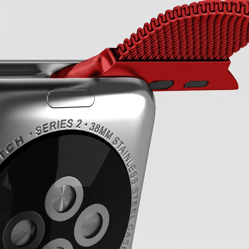 Czerwona bransoleta milanese elegancka do zegarka Apple Watch Ultra 1-2 / Series 4-10 / SE 44/45/46/49mm